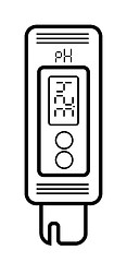 Image showing Acidity meter pH. The chemical tester. Icon of thin lines on a white background. Vector