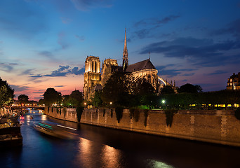 Image showing Notre Dame in evening