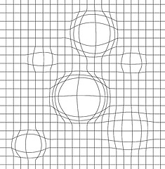 Image showing Geometric background with a grid and a distortion in the form of