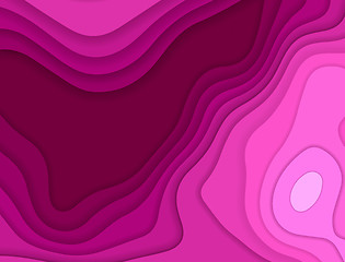 Image showing Vector paper cut background. Abstract origami wave design