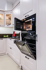 Image showing Luxury modern beige kitchen interior