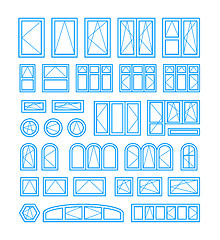 Image showing Types of opening and closing windows and doors. Vector illustration