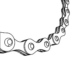 Image showing Bicycle chain close-up vector illustration. 3D design