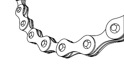 Image showing Bicycle chain close-up vector illustration. 3D design