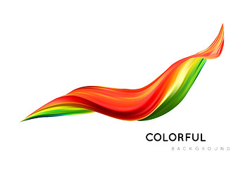 Image showing Colorful flow design. Trending wave liquid vector illustration on white