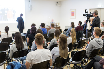 Image showing Professor lecturing in lecture hall at university.