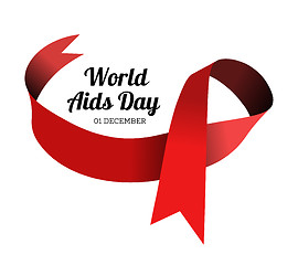 Image showing World Aids Day. Vector illustration with red ribbon