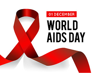 Image showing World Aids Day. Vector illustration with red ribbon