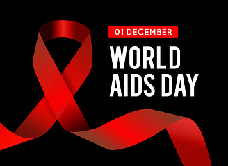 Image showing World Aids Day. Vector illustration with red ribbon