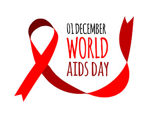 Image showing World Aids Day. Vector illustration with red ribbon