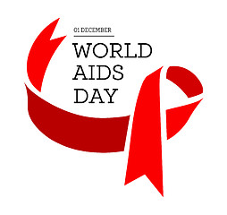 Image showing World Aids Day. Vector illustration with red ribbon