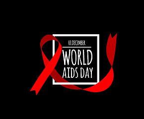 Image showing World Aids Day. Vector illustration with red ribbon