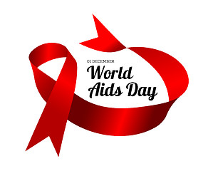 Image showing World Aids Day. Vector illustration with red ribbon