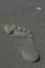 Image showing Footstep in the sand