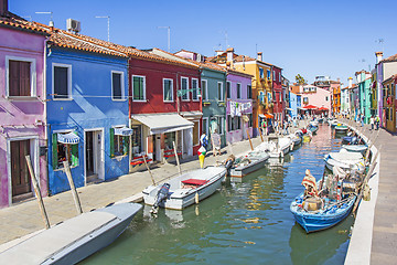 Image showing Houses with Colorful facade in Burano, Venice, Italy