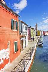 Image showing Houses with Colorful facade in Burano, Venice, Italy