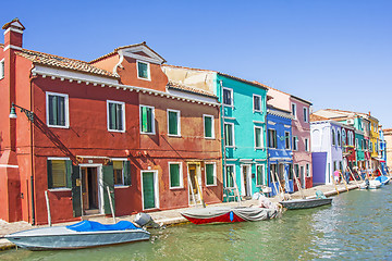 Image showing Houses with Colorful facade in Burano, Venice, Italy