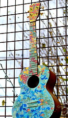 Image showing Colorful acoustic guitar.