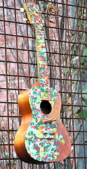 Image showing Colorful acoustic guitar.