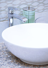 Image showing Sink and water tap at home