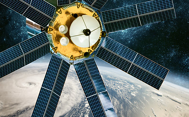 Image showing Space satellite monitoring from earth orbit weather from space, 