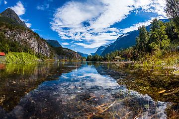 Image showing lovatnet lake Beautiful Nature Norway.