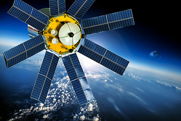 Image showing Space satellite over the planet earth