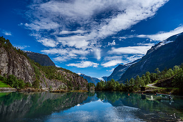 Image showing lovatnet lake Beautiful Nature Norway.