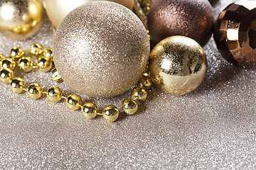 Image showing Christmas golden and brown decorations.