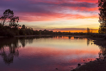 Image showing Stunning sunrise skies over rural Richmond Australia