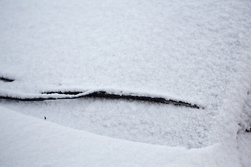 Image showing Cars covered in fresh snow