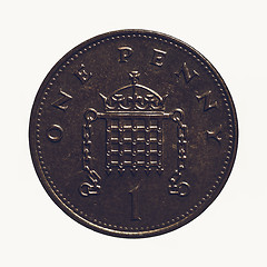 Image showing Vintage One penny coin