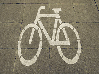 Image showing Vintage looking Bike lane sign