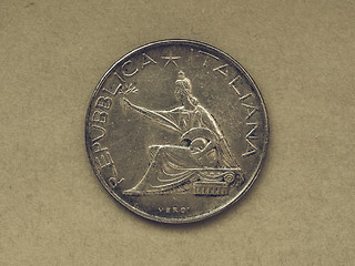 Image showing Vintage Italian 500 Lire coin