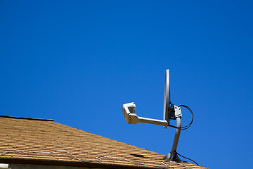 Image showing Satellite Dish in Blue Sky