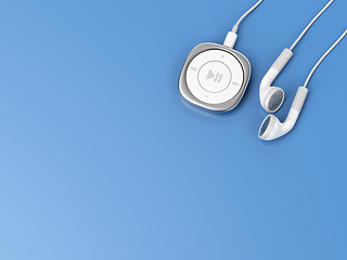 Image showing Music player and wired earphones