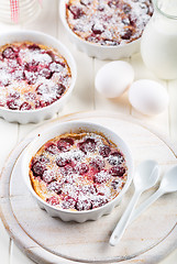 Image showing Cherry clafoutis - French milk cake