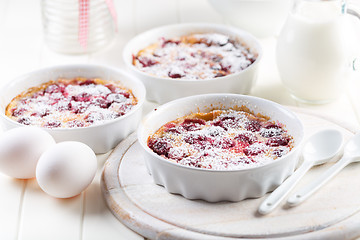 Image showing Cherry clafoutis - French milk cake