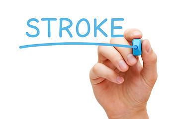 Image showing Stroke Handwritten With Blue Marker