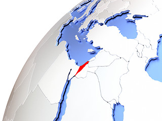 Image showing Israel on modern shiny globe