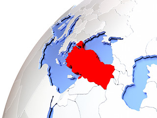 Image showing Turkey on modern shiny globe