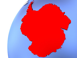 Image showing Antarctica on modern shiny globe