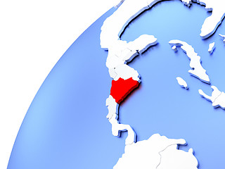 Image showing Nicaragua on modern shiny globe