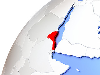 Image showing Eritrea on modern shiny globe
