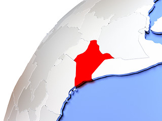 Image showing Kenya on modern shiny globe