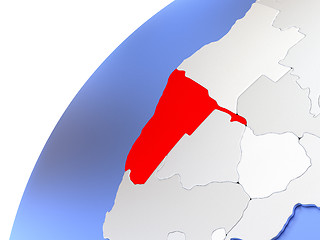 Image showing Namibia on modern shiny globe