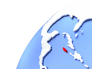 Image showing Jamaica on modern shiny globe