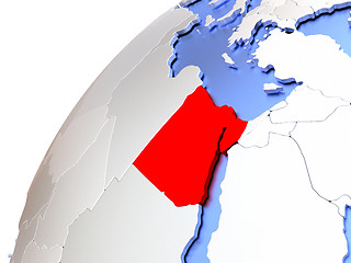 Image showing Egypt on modern shiny globe