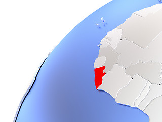 Image showing Liberia on modern shiny globe