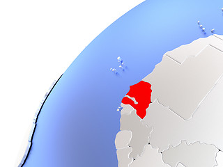 Image showing Senegal on modern shiny globe